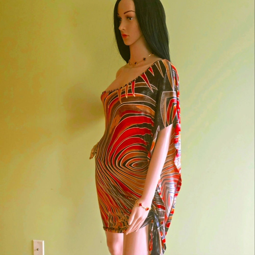 One Shoulder String Mini Dress - image 2